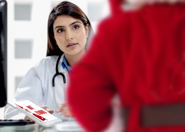 Doctor in a conversation with Santa Claus