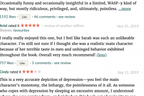 Reviews on book-rating website