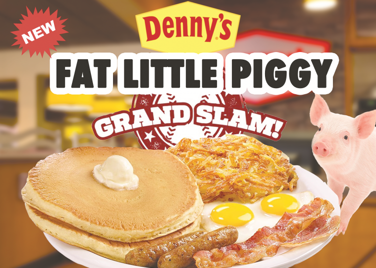 Denny's meal with a fat little piggy
