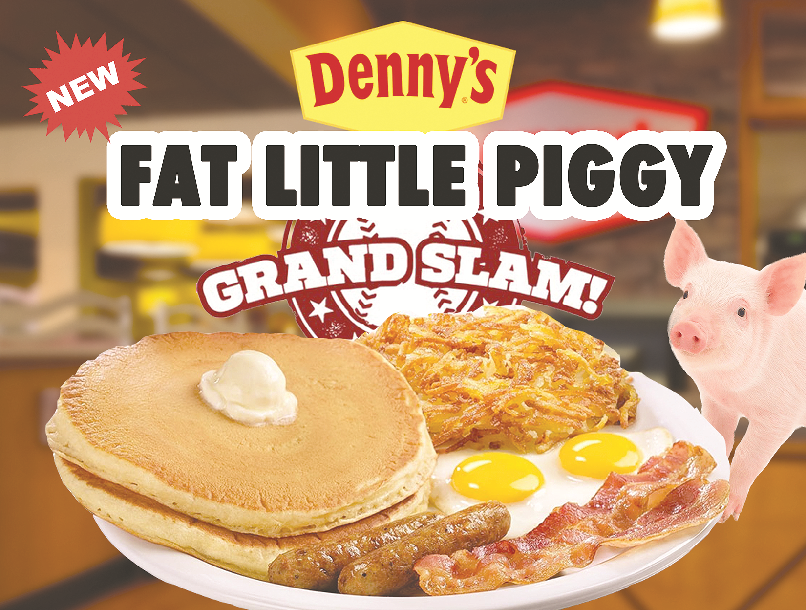 Denny's meal with a fat little piggy