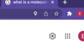 Google search tab reading, "what is a molecule"