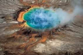 Arial view of Yellowstone