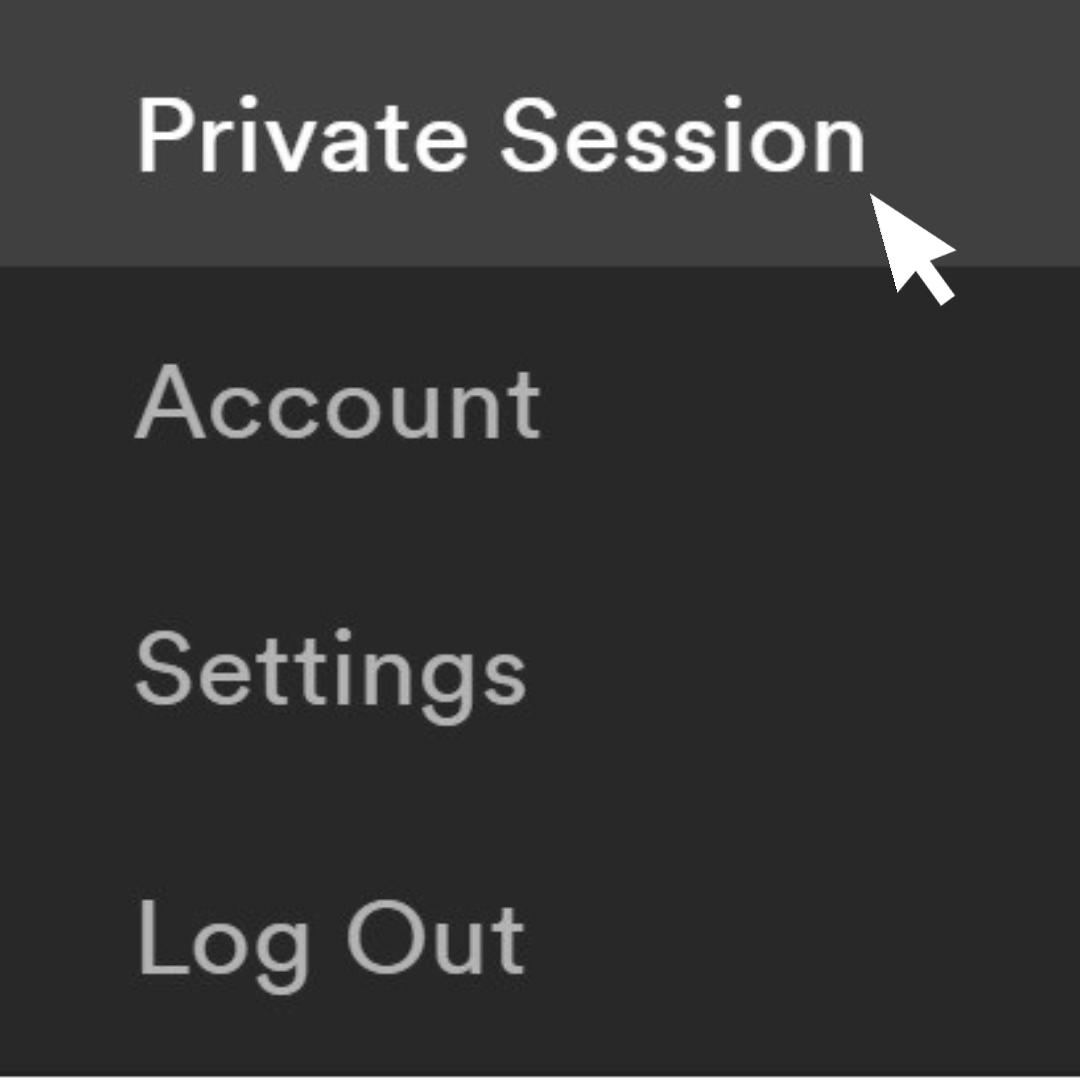 Computer cursor selecting Spotify settings