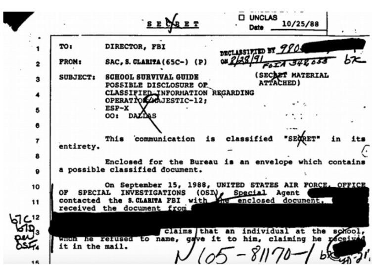 An un-redacted version of the guide with handwritten notes from the FBI