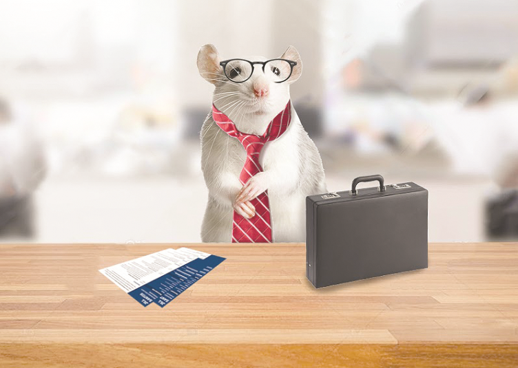 Mouse in glasses and tie