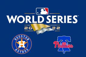 The World Series logo, Phillies vs Astros