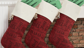 Three stockings with carbon credits sticking out