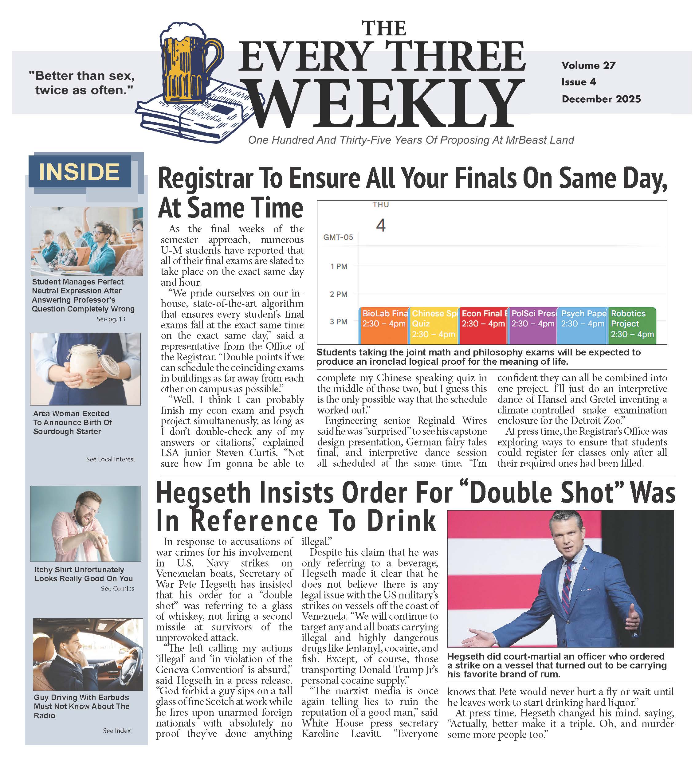 The Every Three Weekly – Volume 27, Issue 4 | The Every Three Weekly